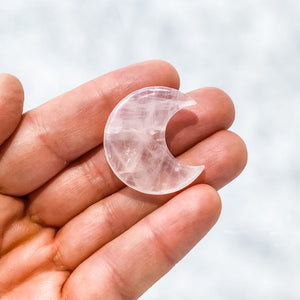 mini moon crescent shaped crystal stone carvings rose gemrox australia