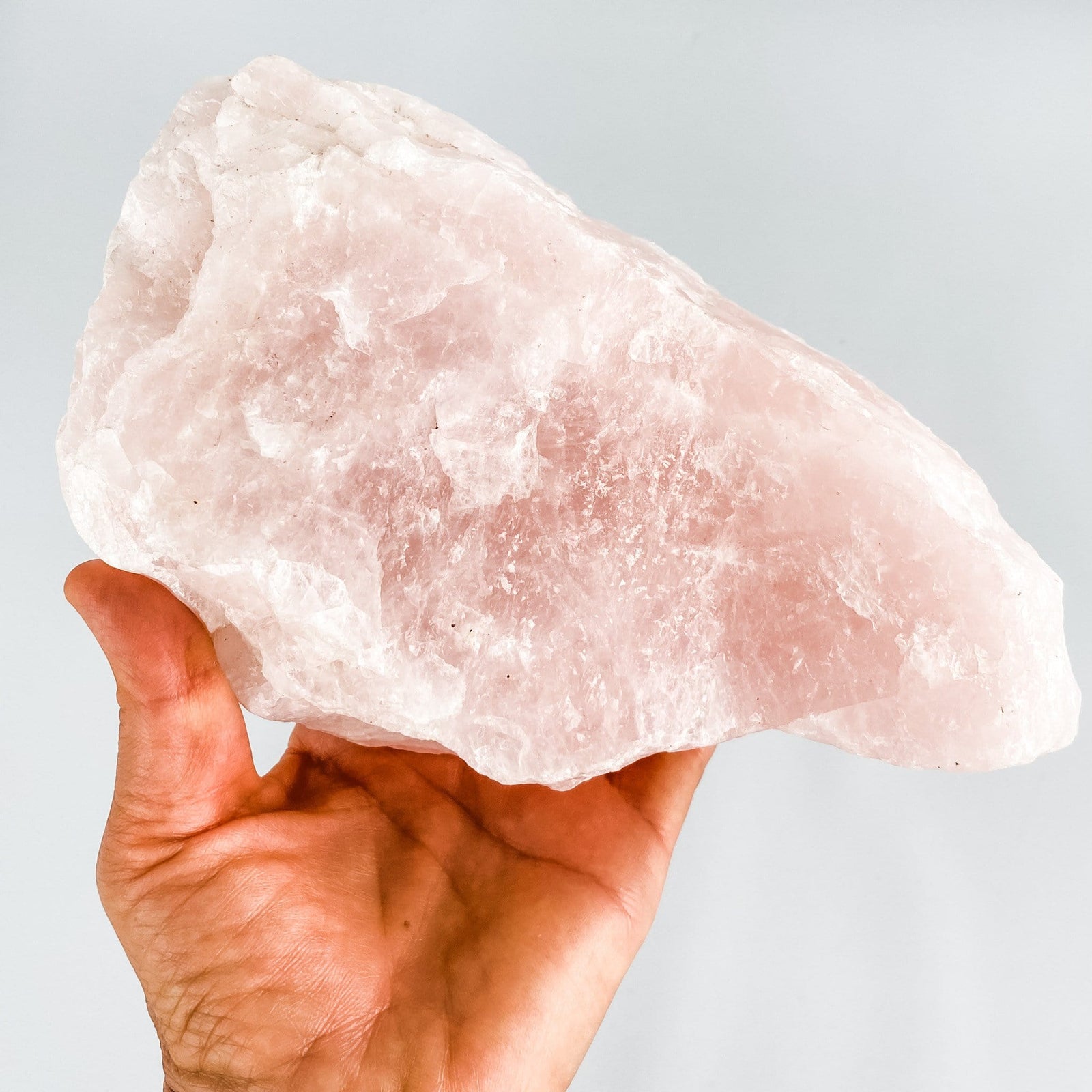 Rose Quartz Raw Rough Stone chunk with stand decor gemrox australia