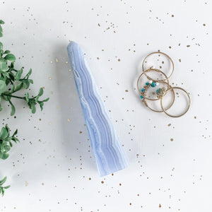 blue lace agate obelisk tower generator point ring holder ring stand gemrox australia