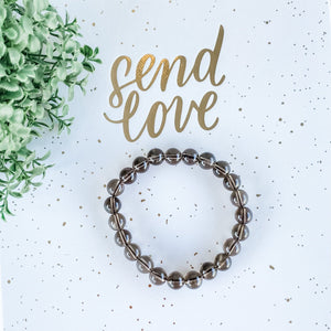 smoky quartz crystal beaded stone stretch 8mm bracelet healing bracelet australia gemrox