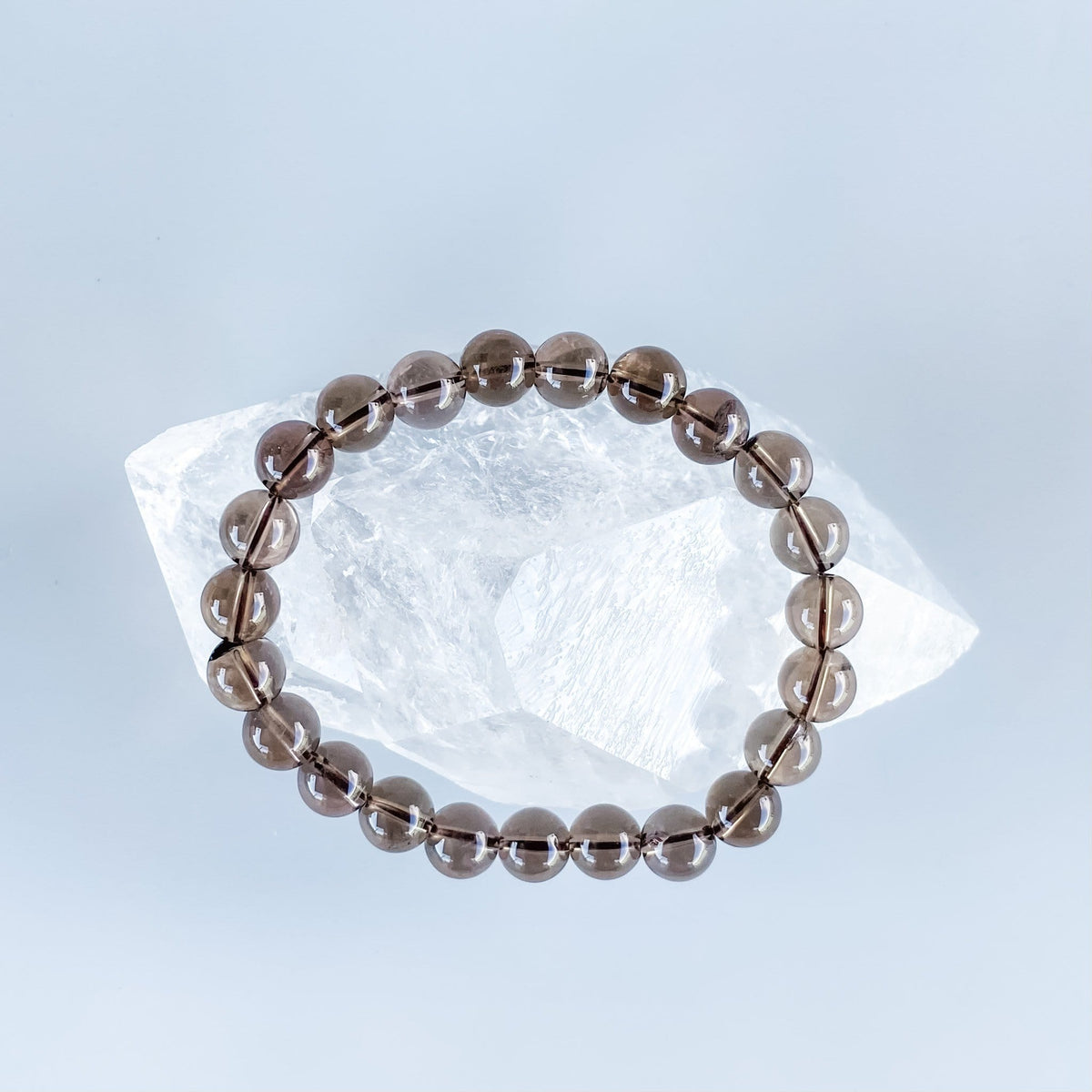 Smoky Quartz crystal stone beaded bracelet gemrox australia