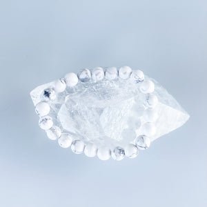 white howlite crystal beaded stone 8mm stretch healing chakra bracelet australia gemrox