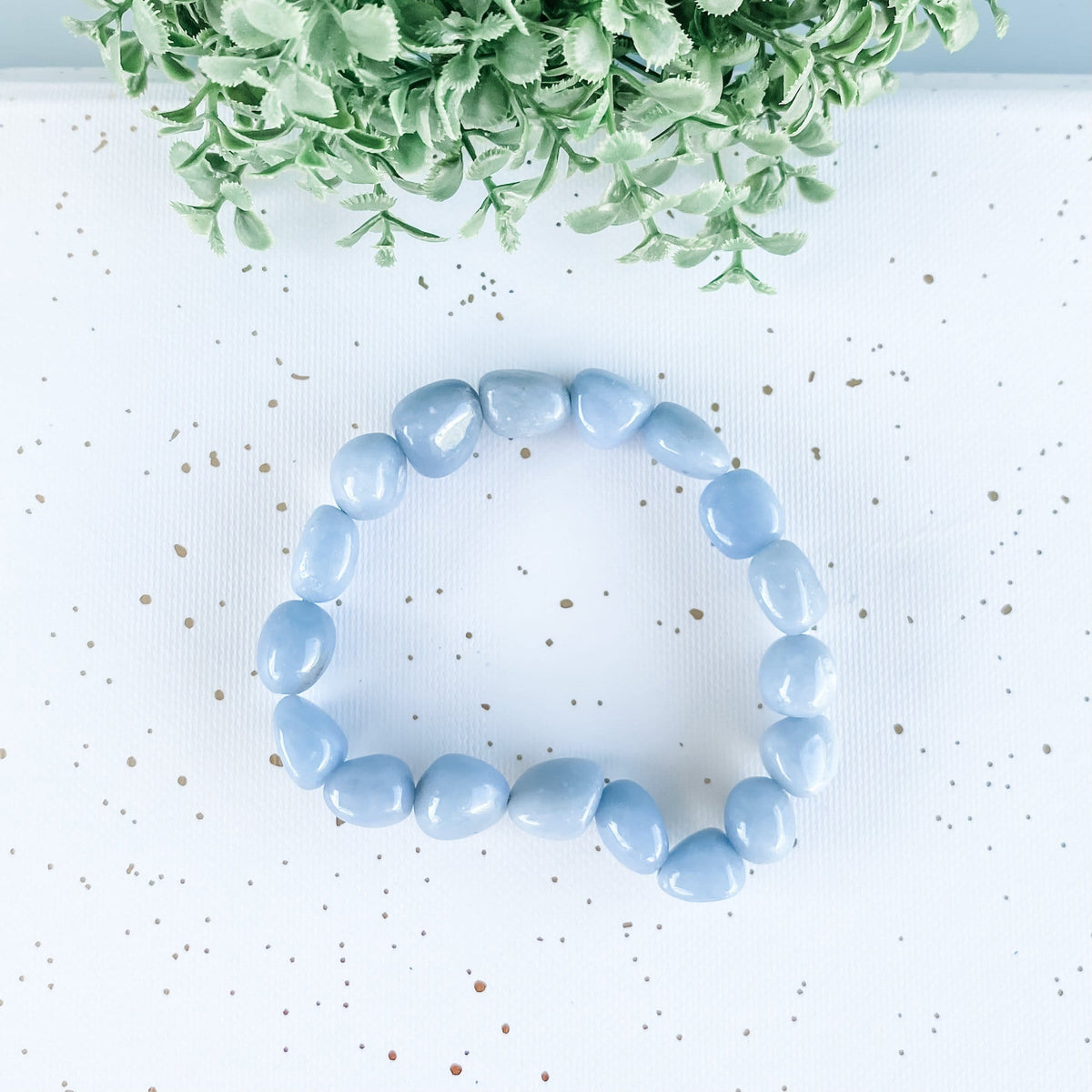 Angelite crystal stone nugget stretch bracelet gemrox australia