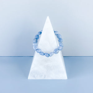 Angelite crystal stone nugget stretch bracelet gemrox australia