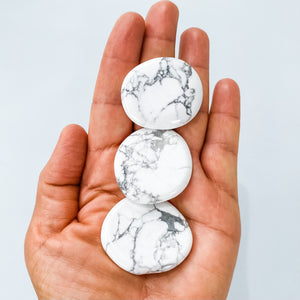 white howlite crystal palmstone meditation stone gemrox australia