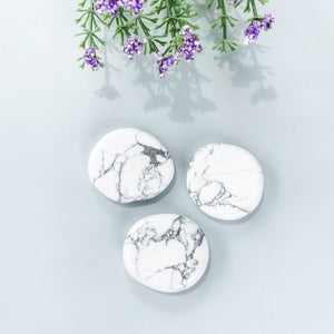 white howlite crystal palmstone meditation stone gemrox australia