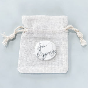 white howlite crystal palmstone meditation stone gemrox australia