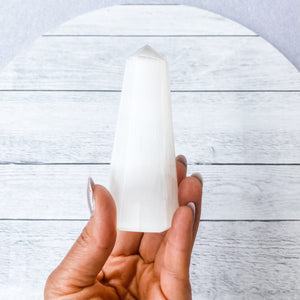 selenite crystal obelisk tower generator gemrox australia