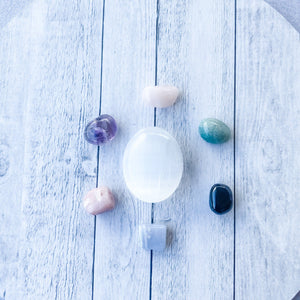 selenite crystal palmstone meditation stone gemrox australia