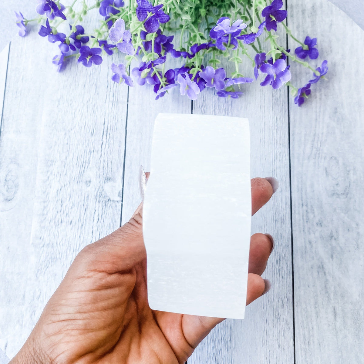 selenite crystal tealight candle holder flower shaped gemrox australia