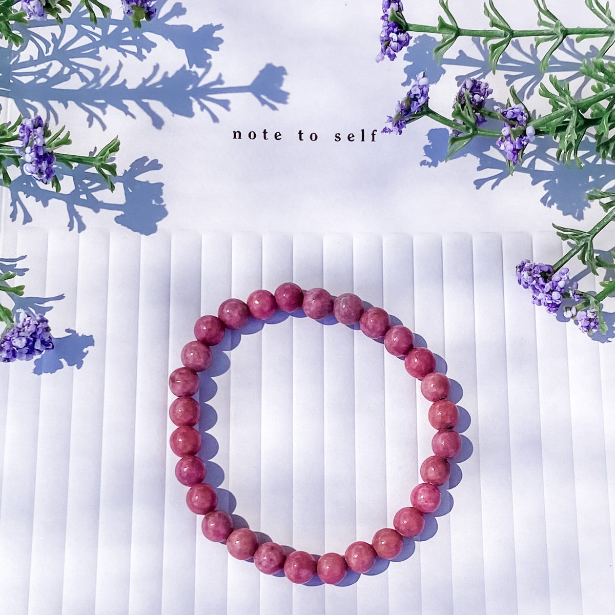 S922 Rhodonite crystal beaded stone stretch bracelet gemrox australia