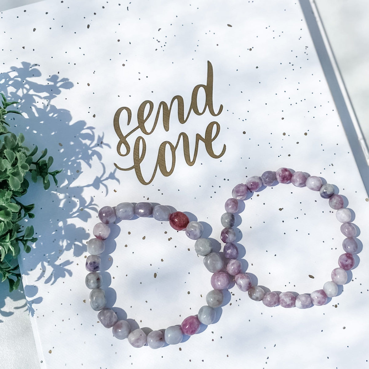 S923 Lepidolite crystal beaded stone nugget stretch bracelet gemrox australia