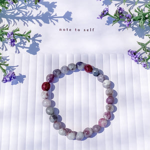 S923 Lepidolite crystal beaded stone nugget stretch bracelet gemrox australia