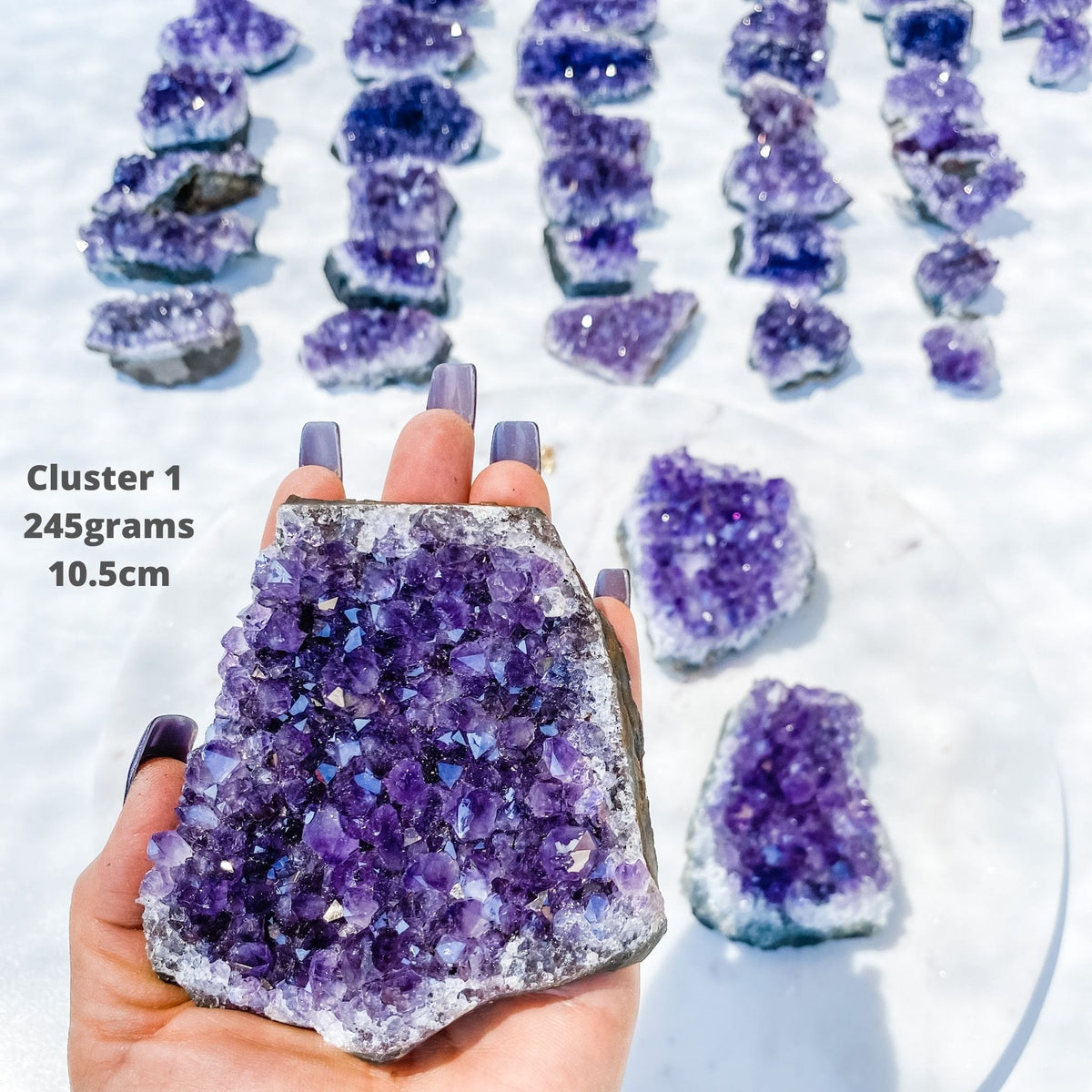 S949 Amethyst crystal cluster raw stone gemrox australia