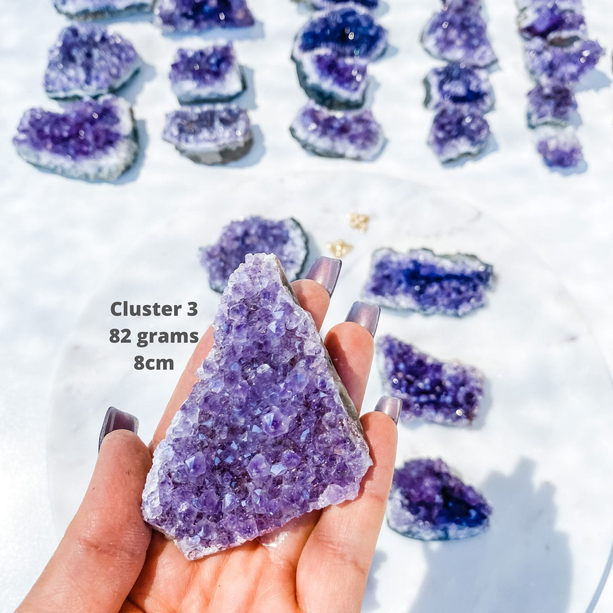 amethyst crystal cluster raw stone 8cm gemrox australia