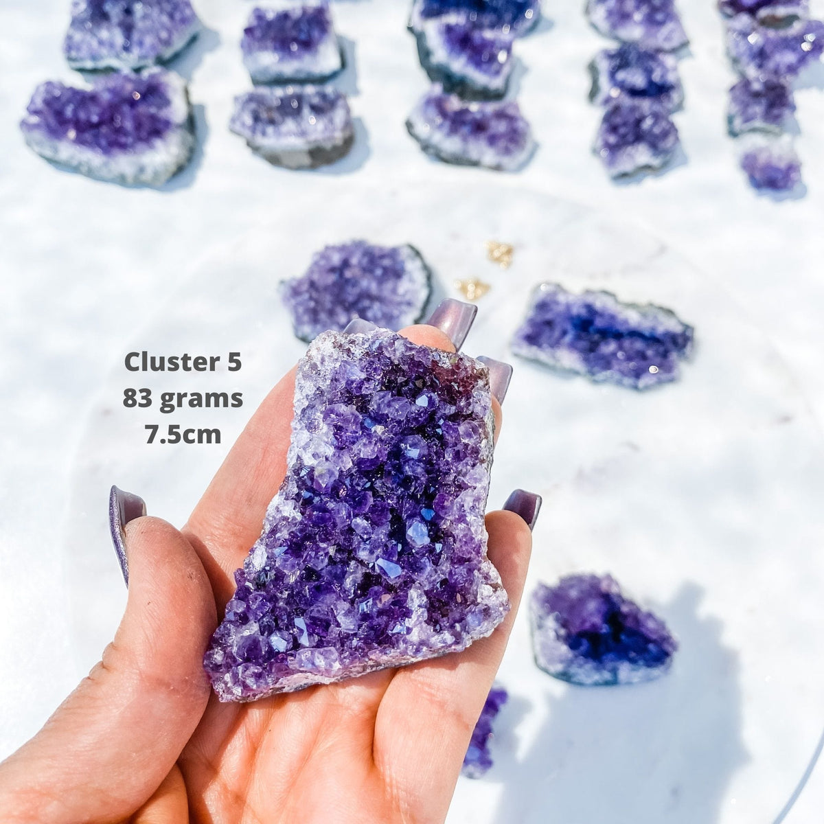 amethyst crystal cluster raw stone 8cm gemrox australia