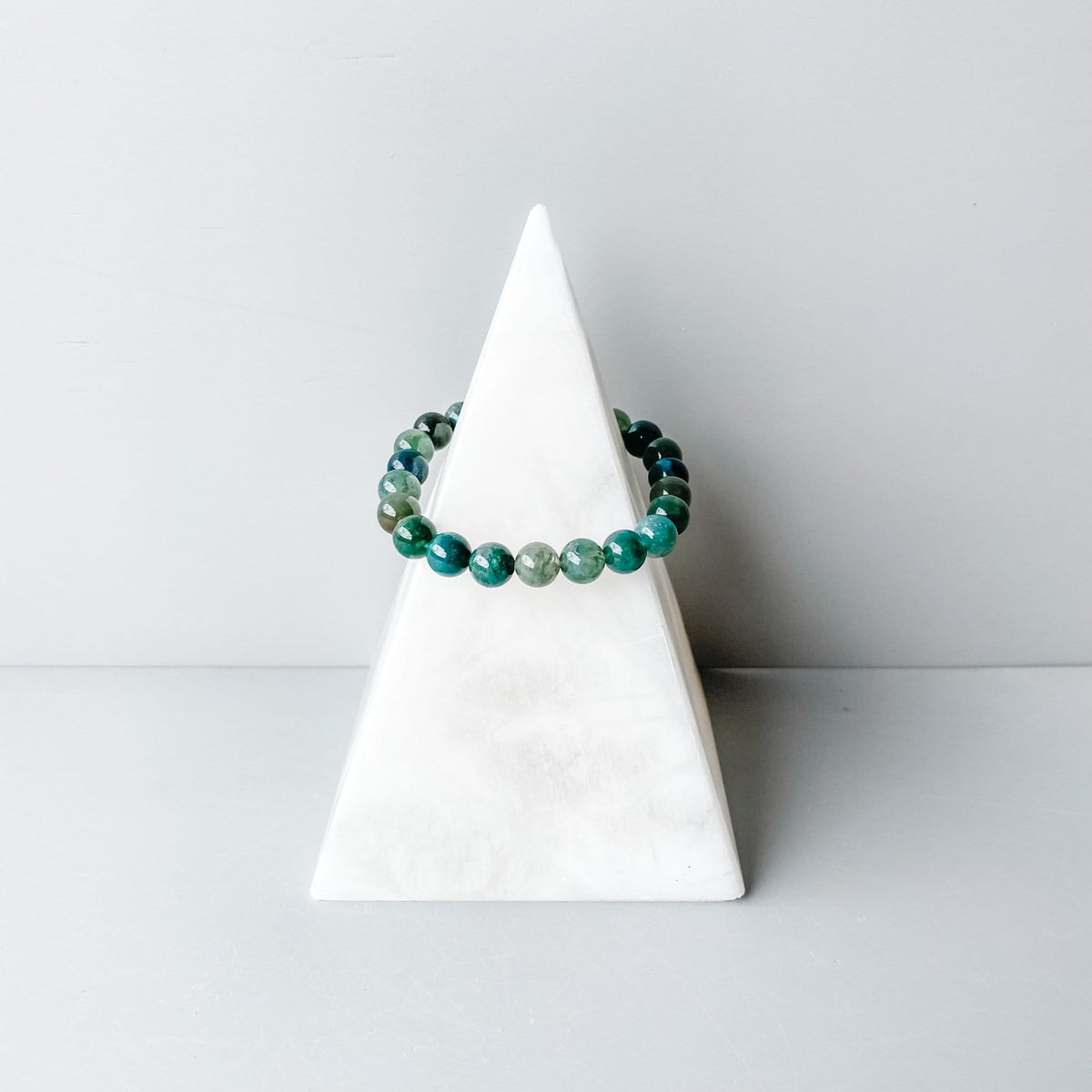 S994 Moss Agate Beaded Stone Bracelet Crystals Australia Gemrox healing bracelet 1