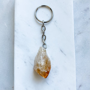Citrine Crystal Stone Keyring