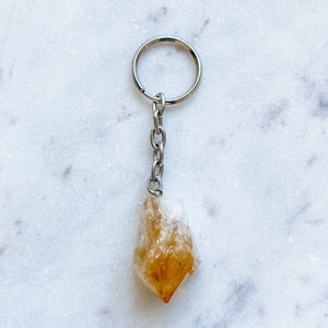 Citrine Crystal Stone Keyring