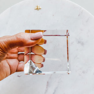 Clear Glass Cube Desk Ornament