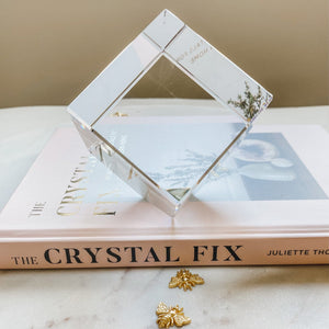 Clear Glass Cube Desk Ornament