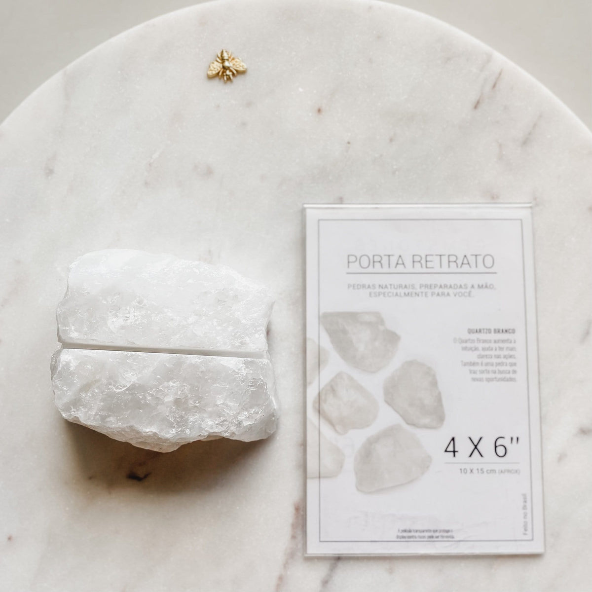 Clear Quartz Crystal Photo Stand/ Holder