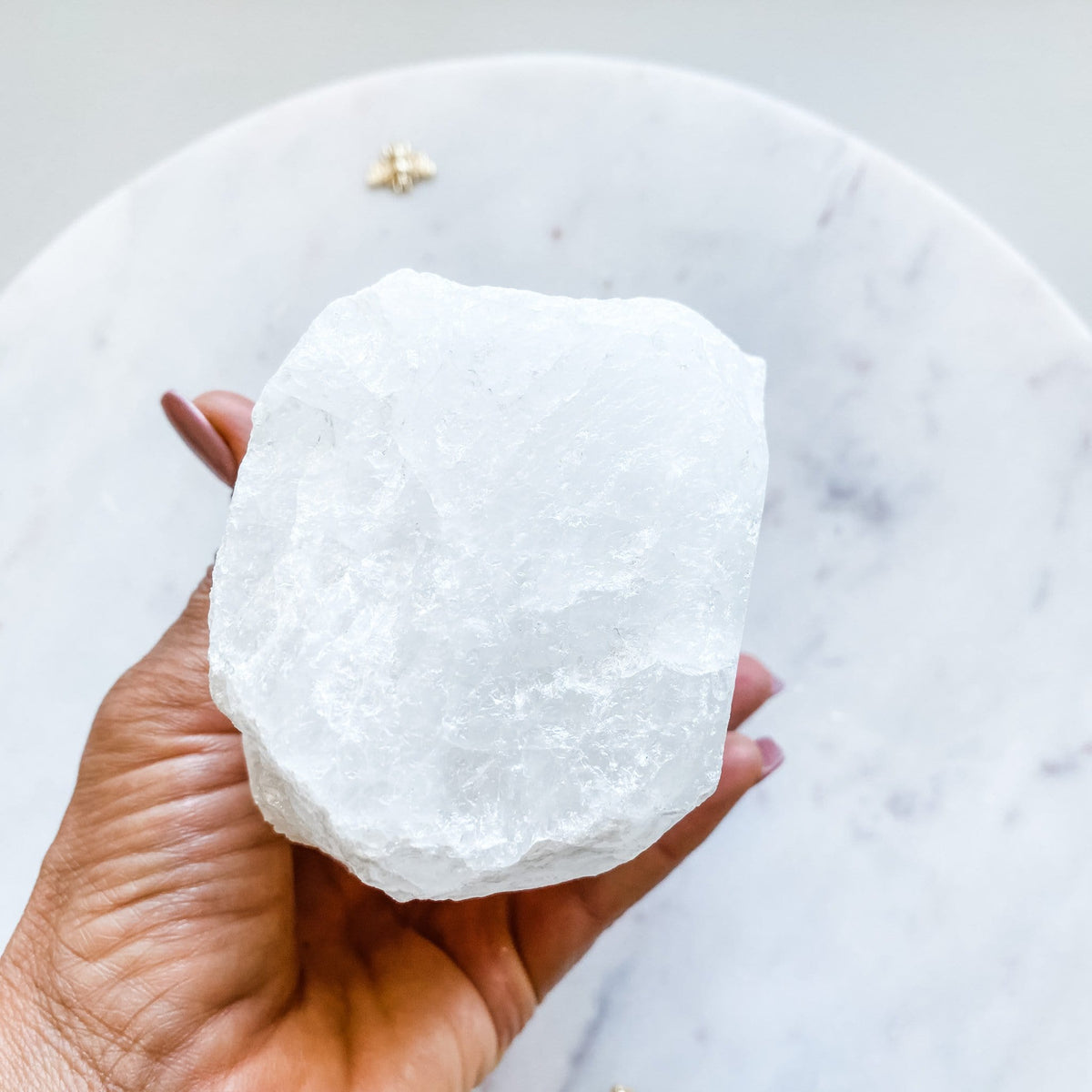 Clear Quartz Crystal Tealight Candle Holder