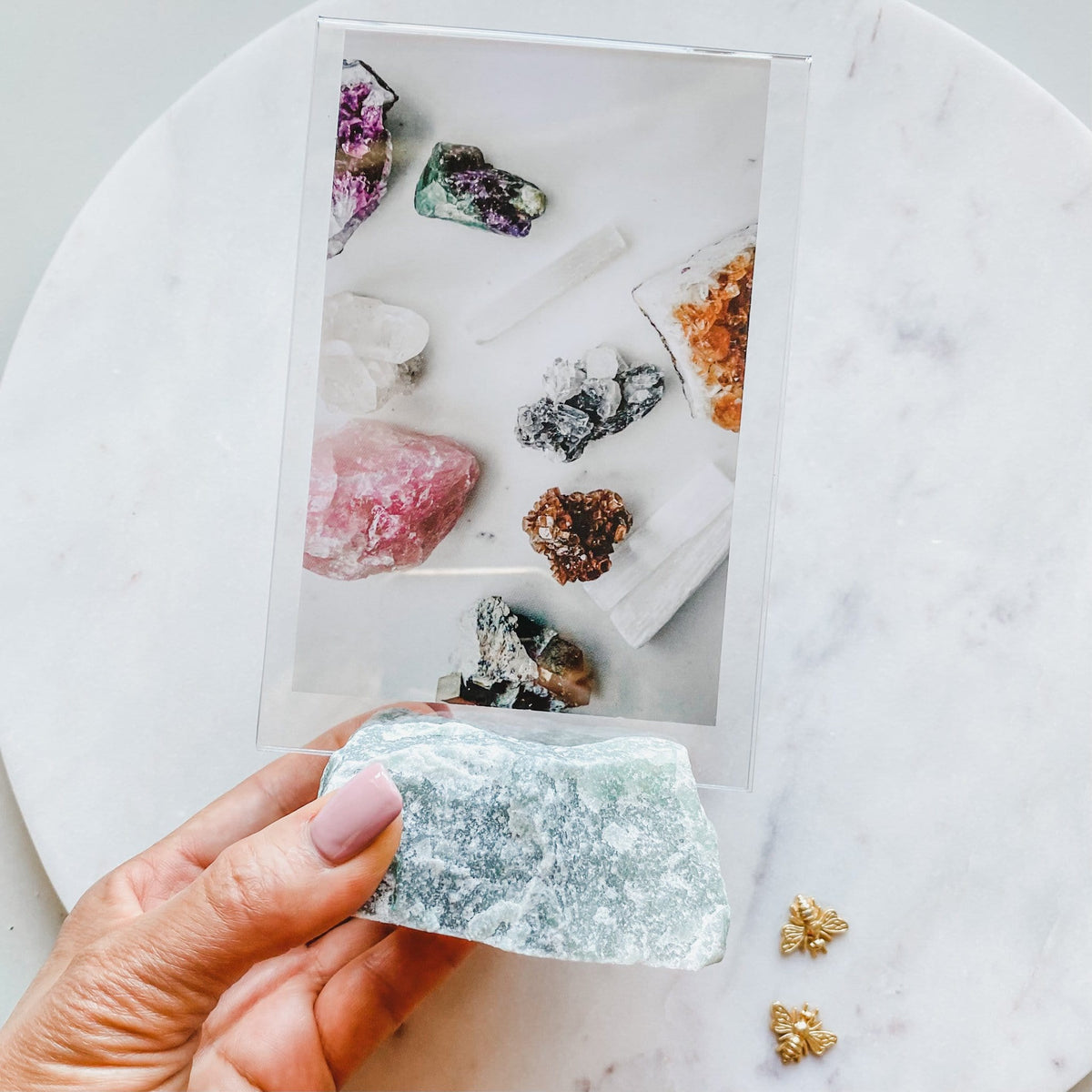 Green Quartz Crystal Photo Stand/ Holder