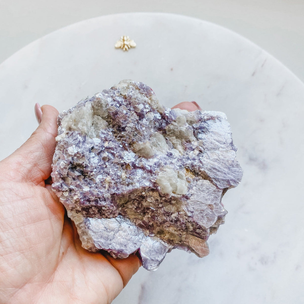 lepidolite in matrix crystal freeform stone