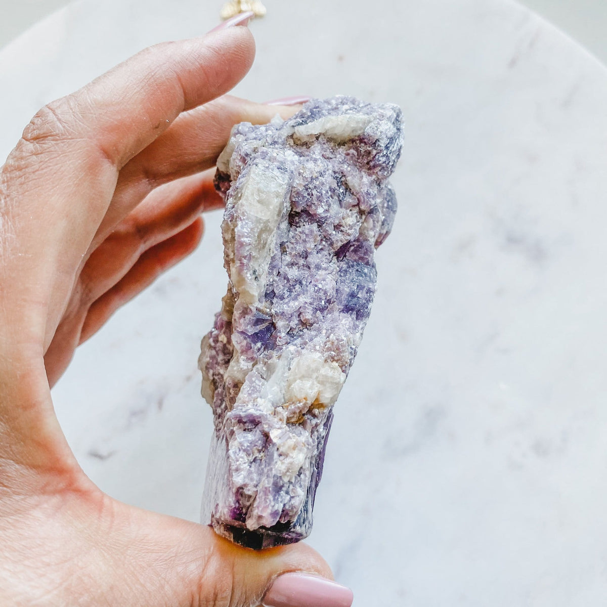 lepidolite in matrix crystal freeform stone