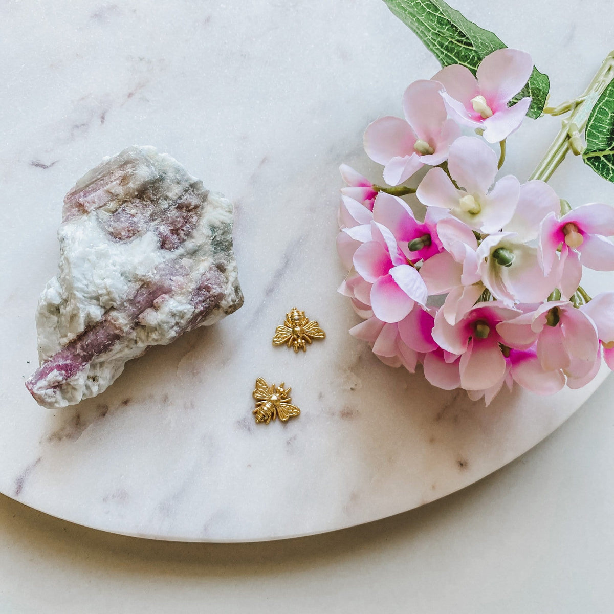 pink tourmaline in quartz crystal freeform stone