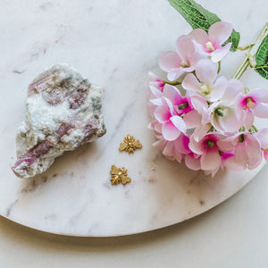 pink tourmaline in quartz crystal freeform stone