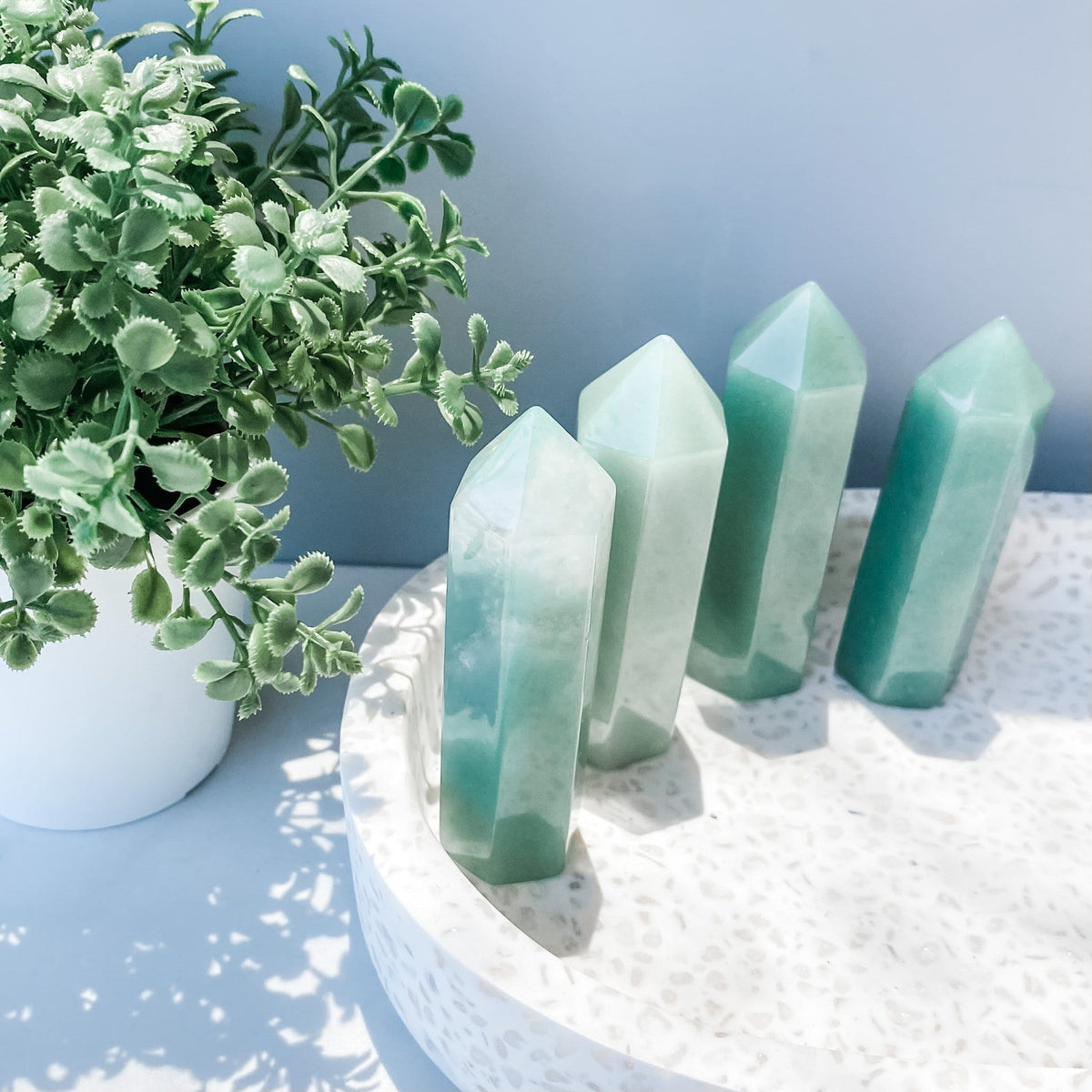 s1001 green aventurine crystal tower generator point 6cm crystals australia gemrox 1