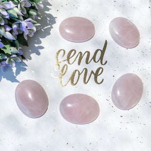 s1004 rose quartz flat palmstone palm stone worry stone meditation stone crystals australia gemrox 1