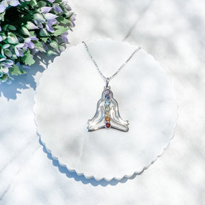 s1010 Chakra 7 gemstone bar yoga meditation necklace sterling silver 925 australia gemrox 5