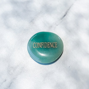 s1014 green aventurine crystal word engraved confidence palmstone palm stone meditation stone worry stone crystals australia gemrox 1