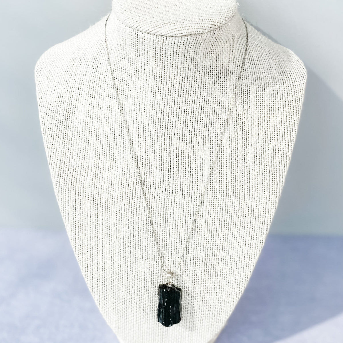 s1017 black tourmaline crystal raw stone silver pendant necklace crystals australia gemrox 1