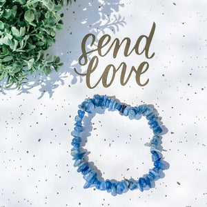 blue kyanite crystal chip healing chakra bracelet australia