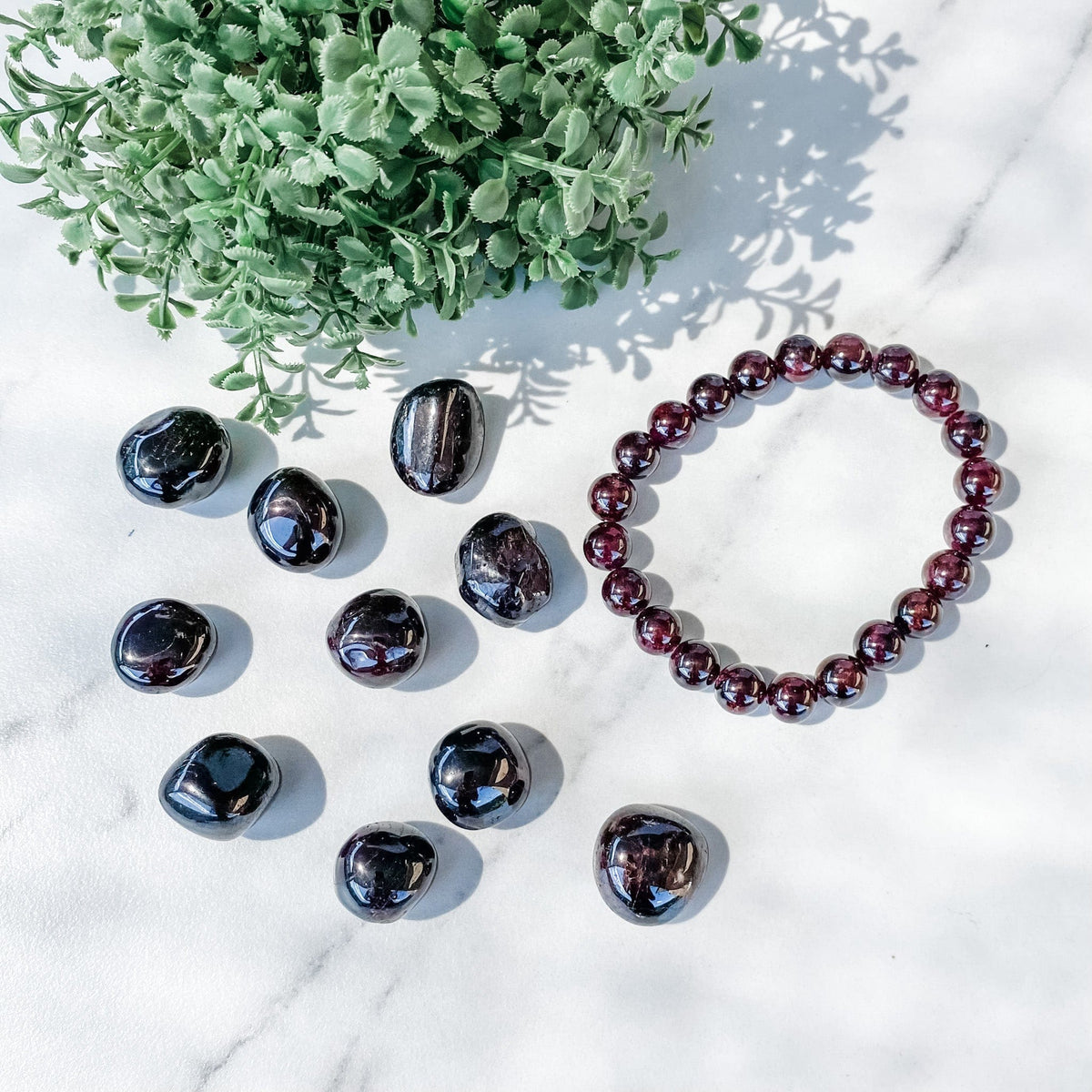 s1021 garnet crystal beaded 8mm stretch elastic healing bracelet australia gemrox sydney 1