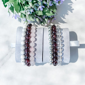 garnet crystal stone beaded stretch healing chakra stretch bracelet australia gemrox