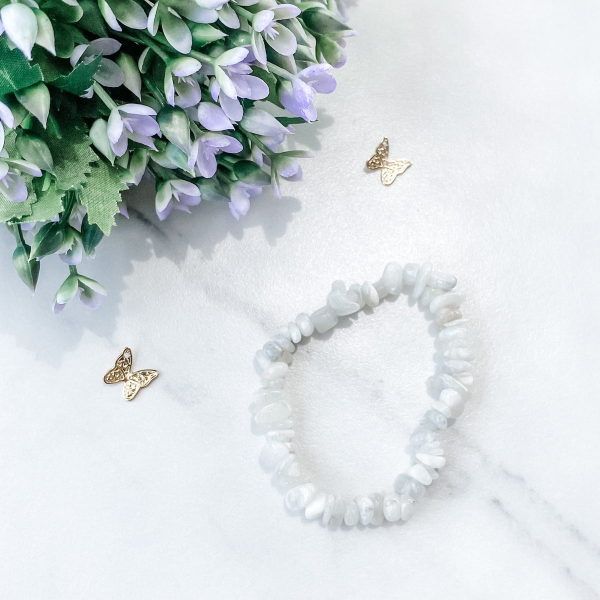 s1026 Moonstone white crystal chip healing stretch bracelet australia gemrox sydney white moonstone crystal bracelet 1