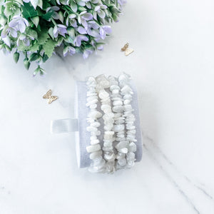 s1026 Moonstone white crystal chip healing stretch bracelet australia gemrox sydney white moonstone crystal bracelet 1