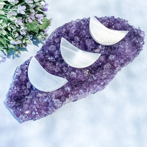 s1029 selenite moon crescent shaped charging plate crystals australia gemrox 1