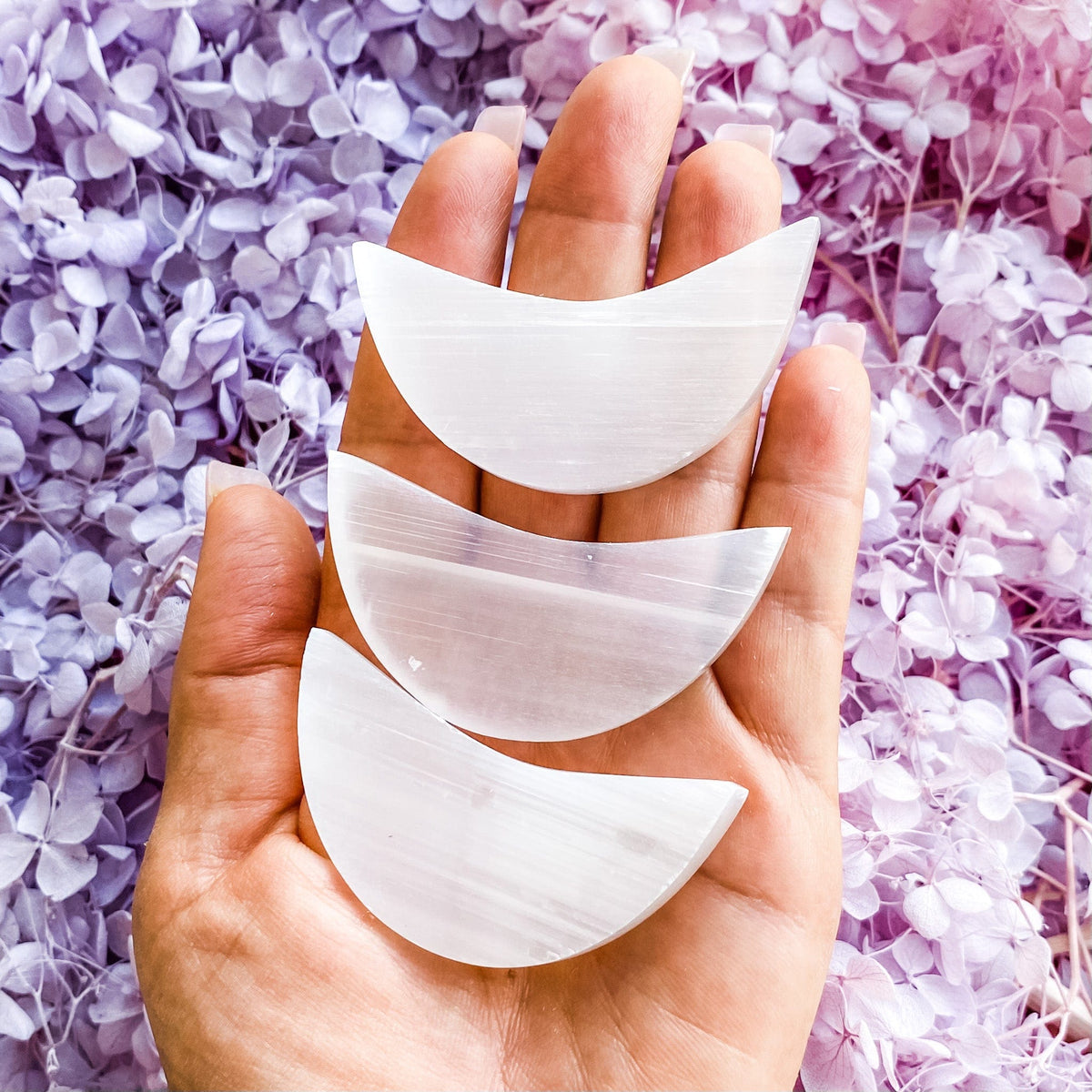 s1029 selenite moon crescent shaped charging plate crystals australia gemrox 1