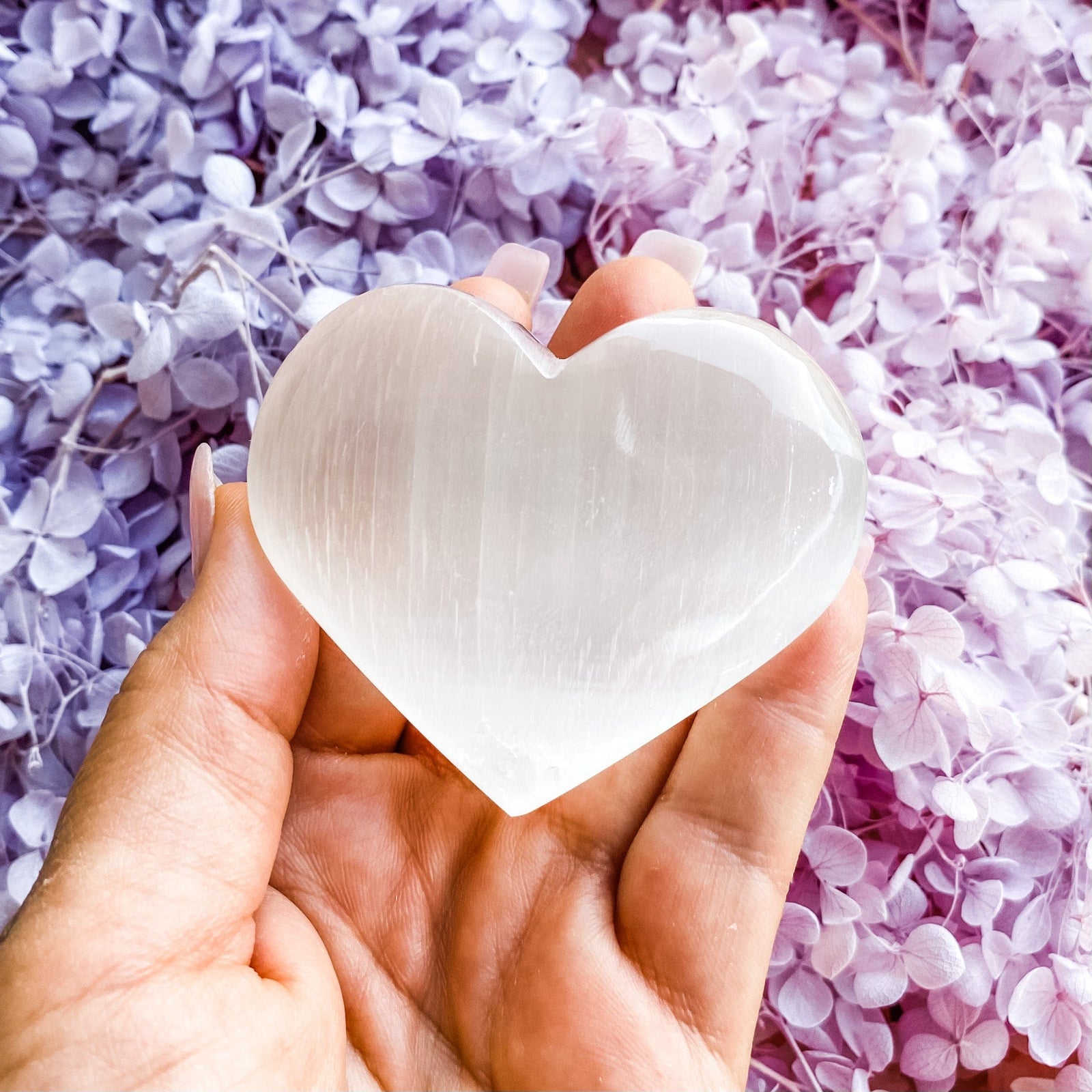 s1032 selenite crystal heart palm stone palmstone crystals austalia gemrox 1