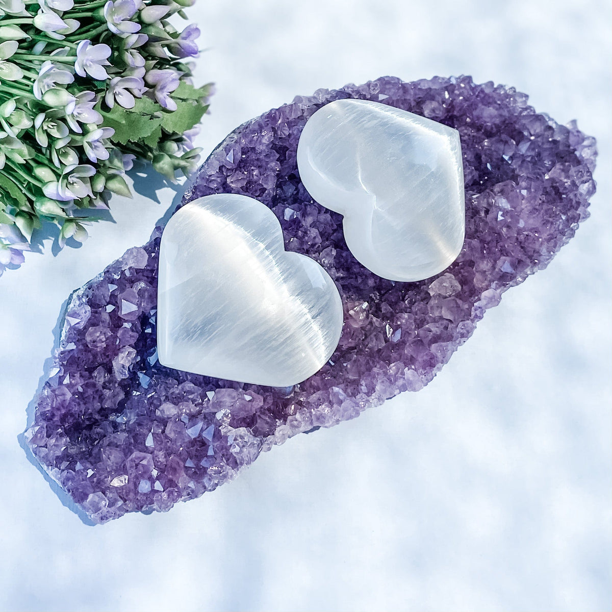 s1032 selenite crystal heart palm stone palmstone crystals austalia gemrox 1