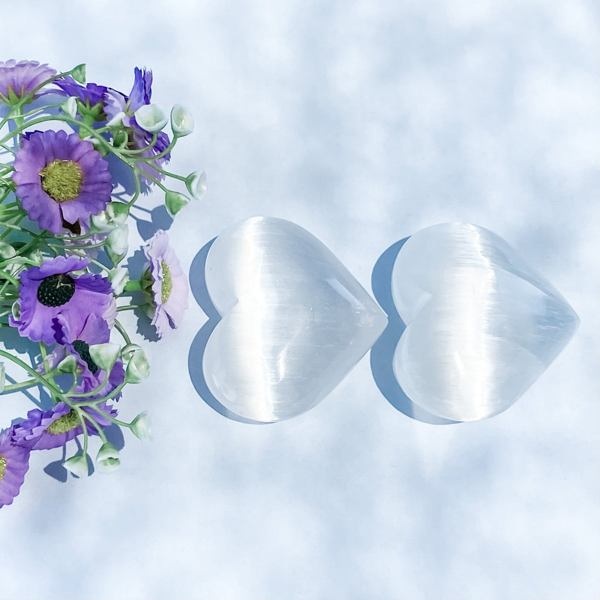 s1032 selenite crystal heart palm stone palmstone crystals austalia gemrox 1