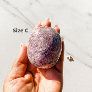 lepidolite crystal palmstone palm stone worry stone meditation stone crystals australia gemrox