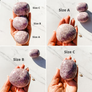 lepidolite crystal palmstone palm stone worry stone meditation stone crystals australia gemrox