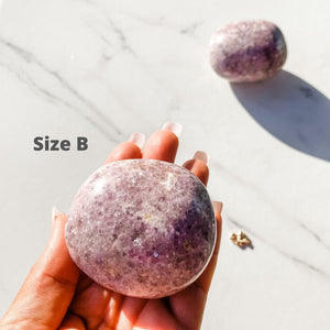 lepidolite crystal palmstone palm stone worry stone meditation stone crystals australia gemrox
